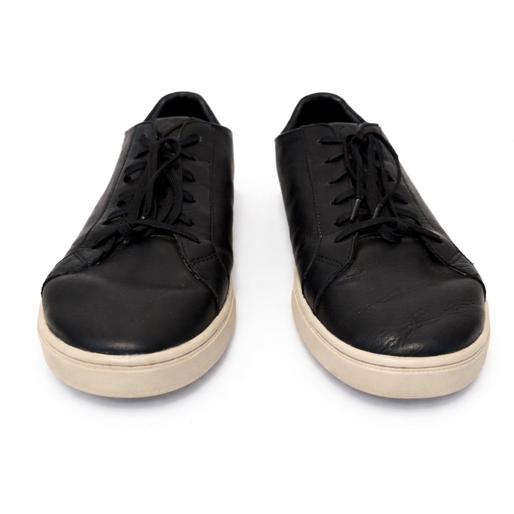 OluKai Kahu Pahaha Mens Black Leather Low Top Sneakers 10414-4019 Size 12 - Picture 2 of 8